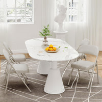 Garvee Set di 4 sedie pieghevoli con cuscini, in similpelle, beige, per uso interno ed esterno, leggere, pieghevoli, supportano fino a 350 libbre