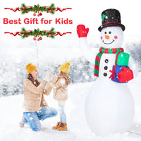 Garvee Pupazzo di neve gonfiabile 240 cm con luce rotante a LED Decorazione natalizia colorata impermeabile da giardino