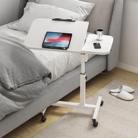Tavolo da assistenza Garvee con ruote, tavolo da letto regolabile in altezza, piano inclinabile, protezione dei bordi per letto d'ospedale, letto per allattamento, tavolo per laptop, nero, 60-95 cm