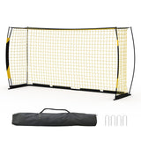 Porta da Calcio Portatile Garvee 12x6 Piedi - Struttura Metallica, Rete Antistrappo, Pieghevole con Borsa Trasporto - Nero e giallo
