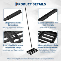 Rastrello Livellatore Prato Garvee per Festa del Papà - Acciaio Resistente, Impugnatura Gomma, Manico Telescopico 3 Pezzi Regolabile per Giardino e Campo da Golf