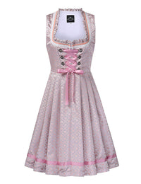Garvee Dirndl Abito tradizionale da donna con grembiule in pizzo per l'Oktoberfest, rosa, taglia 36, design elegante