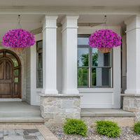 Garvee Set di fiori di bouganville artificiali con cesto per giardino e terrazza, viola, resistenti ai raggi UV e alle intemperie