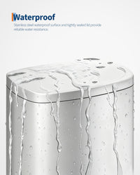 Pattumiera da cucina Garvee in acciaio inox da 13 galloni con coperchio, chiusura ammortizzata, maniglia ergonomica, argento, per cucina e ufficio, 50 l