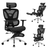 Sedia da ufficio ergonomica Garvee con poggiapiedi, regolabile, rete traspirante per ufficio domestico, schienale alto, nera