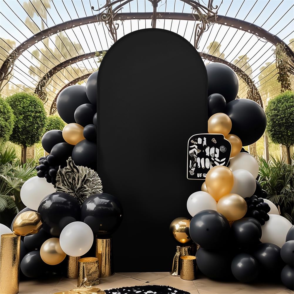 Garvee Arch Hintergrundschutz 1x2m Hochzeit Bogen Abdeckung Stoff Schwarz Wasserdicht Rundbogen Foto Studio Party Dekor Garten