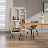 Garvee Sedie da Pranzo Mid Century Modern in Pelle Sintetica, Ergonomico, Metallo, Set di 2, Armless, Sala da Pranzo e Sala d'Attesa, Nero - Cachi