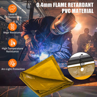 Schermo Saldatura Garvee 3 Pannelli 6x6 Piedi Acciaio Ignifugo UV PVC Trasparente con Ruote - Perfetto per Festa del Papà in Officina