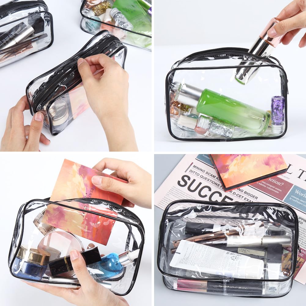 Garvee Borsa da toilette trasparente in PVC Borsa da viaggio per liquidi Bagaglio a mano 18x6x12 cm Trasparente