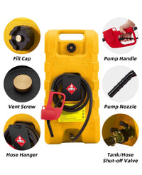 Tanica di benzina Garvee da 15 galloni in HDPE per auto e barche - Gialla con pompa manuale e ugello di spegnimento automatico