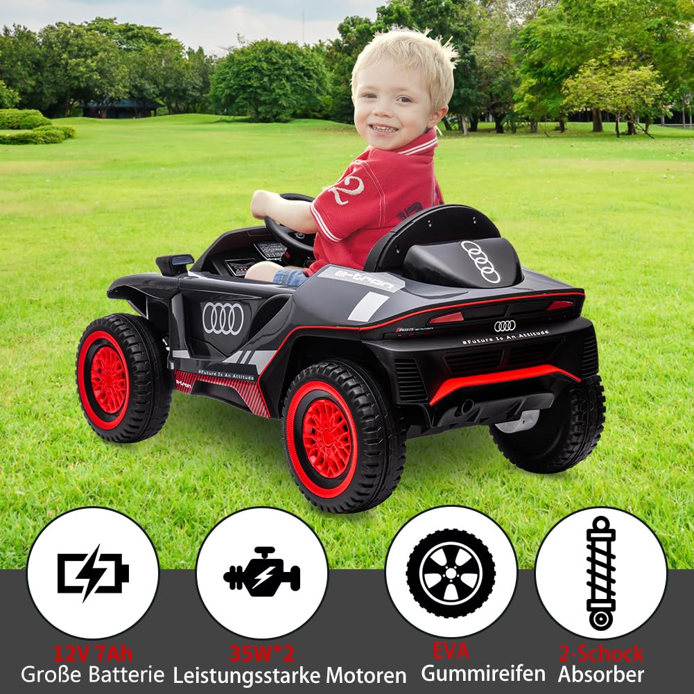 Garvee Kids Electric Car Extra Large Veicolo da Corsa Grigio per Piste da Corsa dai 3 Anni