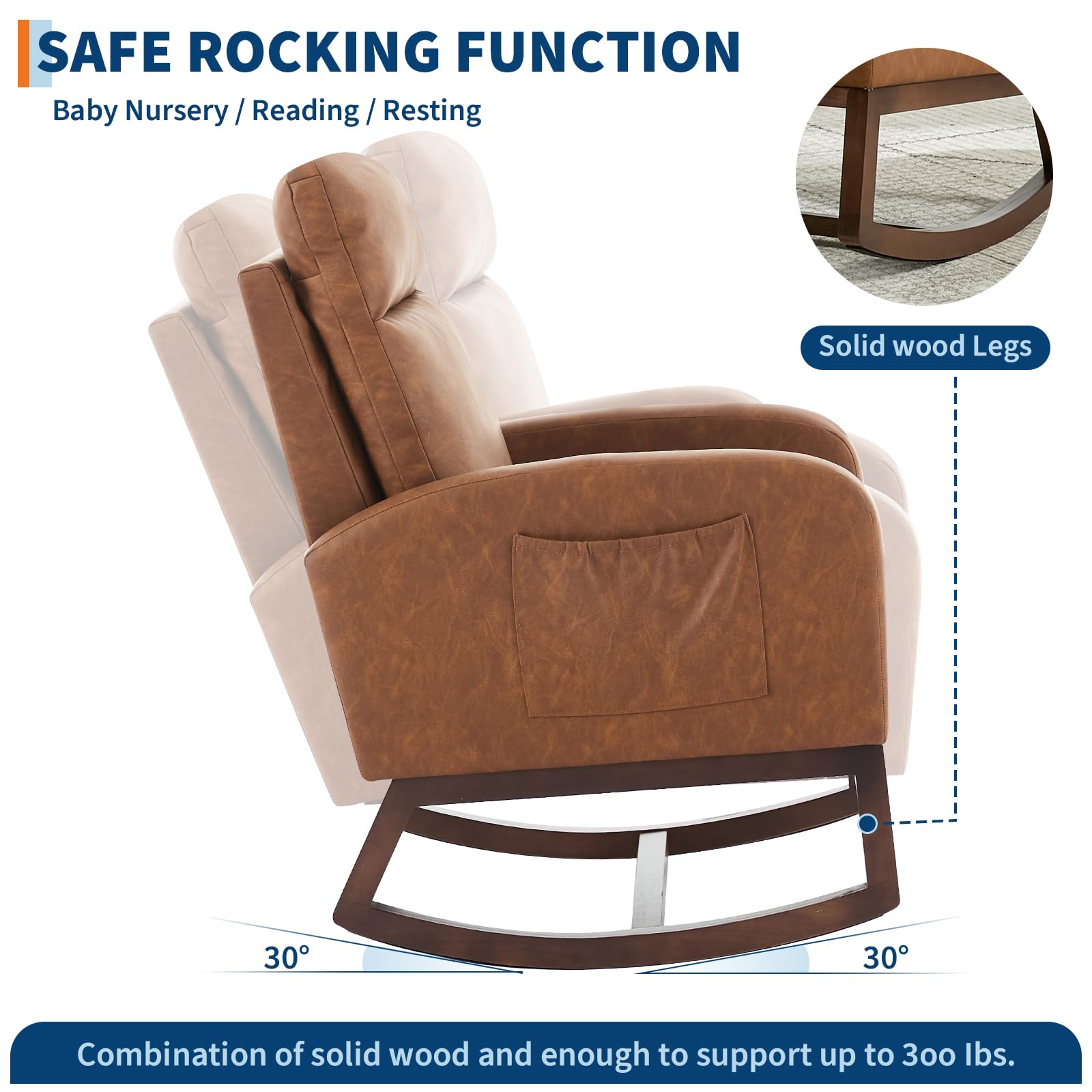 Seduta con dongle moderno per la cameretta dei bambini Garvee in similpelle con binario da 26", ergonomica e stabile, con borsa laterale per il bambino e telecamera nera