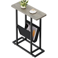 Tavolino laterale stretto Garvee per piccoli spazio con spazio per archiviazione, soggiorno, ufficio, 17.7"L*7.08"W*21.7"H, grigio