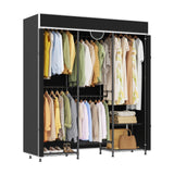 Garvee Armadio Portatile Robusto in Acciaio Carbonio con Copertura Antipolvere per Casa e Camera, Capienza 1100lbs, Ganci Extra, Regolabile
