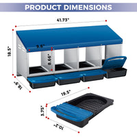 Nido per polli Garvee a 3 fori, in metallo, antiruggine, con vassoio rimovibile per pollaio e fattoria, robusto, facile raccolta delle uova