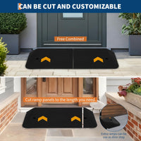 Rampa di soglia in gomma Garvee da 3,5", capacità di carico di 33.000 libbre, antiscivolo, portatile, robusta per sedie a rotelle e scooter, uso versatile, 35,5" L x 21" W x 3,5" H, nera