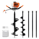 Trapano a Terra a Gas 52cc 2 Tempi Garvee Kit Completo Antivibrazione con Punte 15 cm & 25,4 cm - Ideale per Recinzioni e Giardinaggio | Regalo Perfetto Festa del Papà