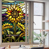 Pellicola per finestre Garvee con motivo a girasole, statica, protezione UV, 60x100 cm, autoadesiva, per casa e ufficio