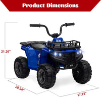 Quad elettrico Garvee 12V per bambini dai 2 ai 5 anni, auto giocattolo elettrica ATV con luci a LED, musica e design antiurto, giocattolo robusto per esterni, controllo sicuro della velocità