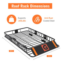 Portapacchi Garvee da 64x39 pollici in acciaio antiruggine per auto e SUV, campeggio e viaggi, espandibile, capacità 200 libbre