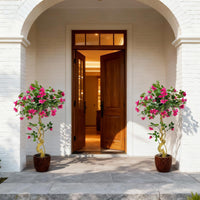 Albero di bouganville artificiale Garvee da 4 piedi con fiori rosa per uso interno ed esterno, leggero, versatile, seta