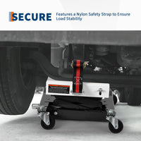 Cric per trasmissione Garvee per impieghi gravosi, capacità di carico di 450 libbre, altezza regolabile, acciaio, blocco di sicurezza, base larga, per officina e garage, nero