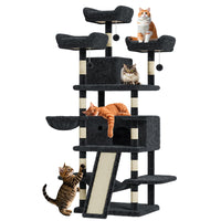 Albero per gatti Garvee Large Multi-Level da 68,5 pollici per gatti di grandi dimensioni da 20 libbre in su con tiragraffi in sisal, amache, cestino, grigio scuro, per interni