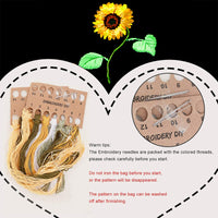 Garvee Set Ricamo Fai-da-Te Per Principianti Adulti Con Tela Nera, Telaio 20cm, Motivo Floreale Colorato, Borsa Canvas, Regalo Creativo