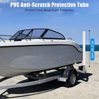Barra di guida per rimorchi per barche Garvee regolabile da 40 pollici in acciaio inossidabile con protezione in PVC per barche da sci e da pesca, altezza 43 pollici, montaggio flessibile