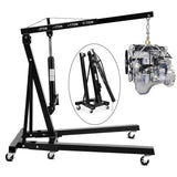 Garvee Sollevatore Motore Pieghevole 2 Ton con Ruote, Sistema Idraulico Potente, Acciaio Robusto, 4 Livelli, Per Officine E Garage - Black