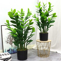 Garvee Pianta artificiale ZZ Zamioculcas Zamiifolia, materiale PU, facile da pulire, 90 cm, verde, per spazi abitativi e uffici