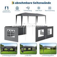 Gazebo 3x6 m pop-up Garvee Heavy Duty tenda a baldacchino con 6 pannelli laterali rimovibili per feste ed eventi all'aperto, regolabile, nera
