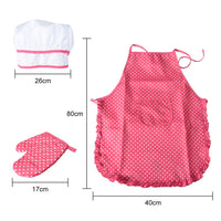 Garvee Set da cucina e pasticceria per bambini da 11 persone con grembiule regolabile, cappello da chef, accessori senza BPA per bambini del ruolo e feste di compleanno, cotone lavabile