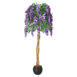 Garvee Albero di Vite Artificiale Viola 152 cm in Cemento con Muschio e Fogliame per Interni Casa Ufficio Eventi - Purple 5Ft