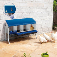 Nido per galline Garvee a 3 fori, in metallo, antiruggine, con vassoio rimovibile per fattoria e giardino, robusto, facile da montare