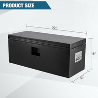 Cassetta portautensili per camion Garvee da 76.2 cm in acciaio nero, acciaio calibro 12, resistente alle intemperie, coperchio pneumatico, versatile per rimorchi e camper