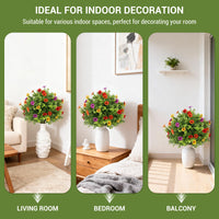 Garvee Set da 2 pezzi Alberi artificiali da 2 piedi Realistici Bassa manutenzione Durevole Per interni ed esterni Ufficio Decorazione per feste Verde