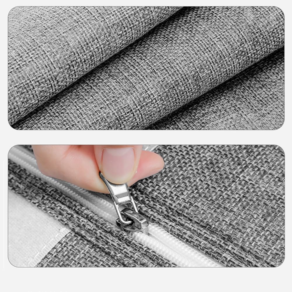 Garvee, contenitore sottoletto da 2 pezzi con coperchio, organizer per biancheria da letto, grigio, versatile, antipolvere, robusto, grande