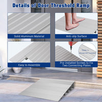 Rampa di soglia Garvee in alluminio, 5 pezzi: rampa robusta con capacità di carico di 700 libbre, 34" L x 26,2" W x 7,5" H per uso interno ed esterno.