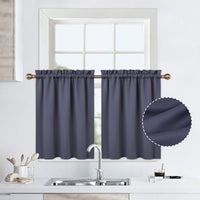 Tende oscuranti Garvee, pannelli corti con asta per cucina, bagno, finestre, 76x76 cm, grigio scuro, 2 pezzi