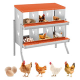 Garvee 6 Compartimenti Cassette Nidificazione Galline, Scatole Uova In Acciaio Zincato, Per Pollai, Facili Da Pulire, Montaggio Rapido, Resistente - Arancione | 6 Fori con Gambe