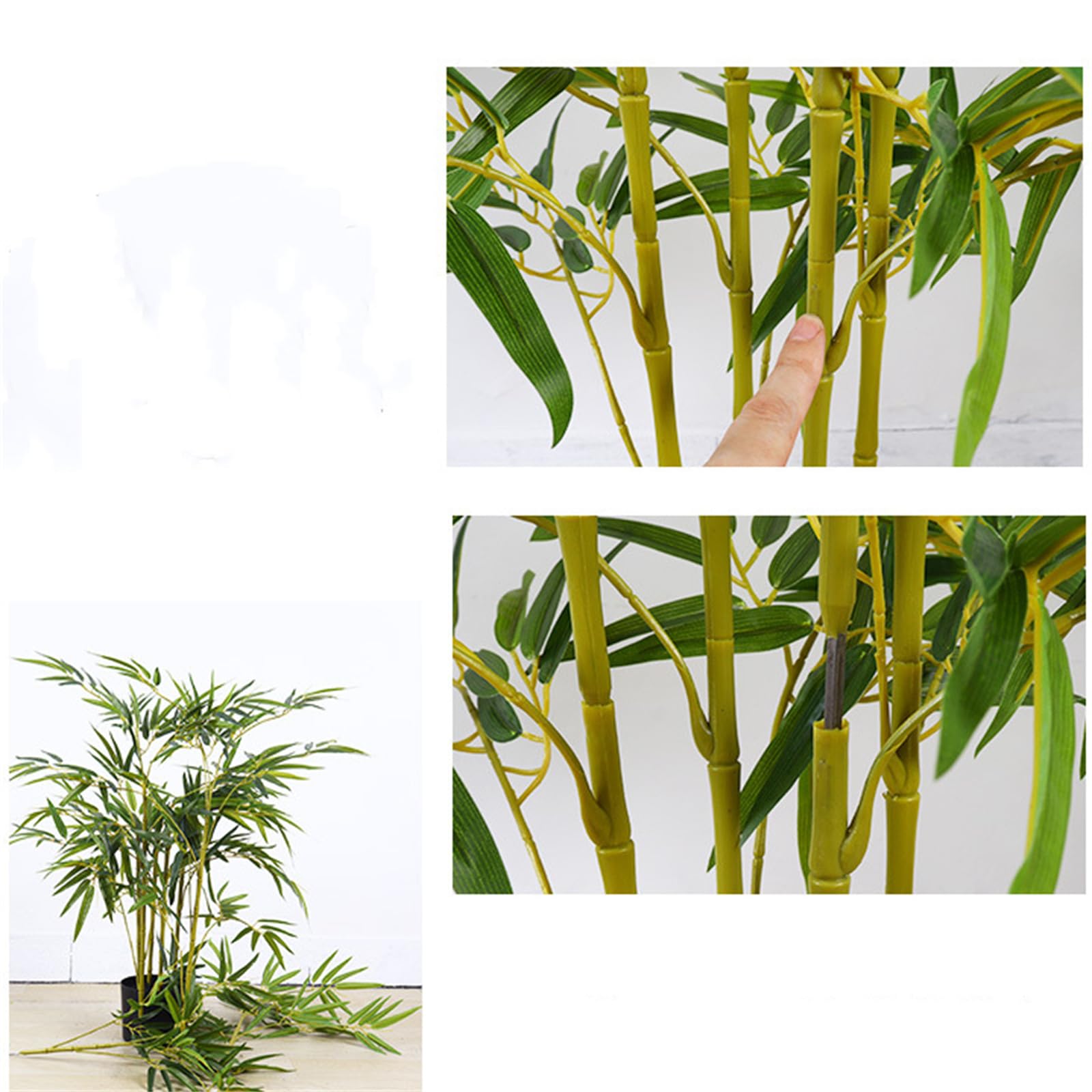 Albero di bambù artificiale Garvee da 5 piedi realizzato in materiale PU resistente con rami malleabili e base in cemento per uso interno ed esterno, verde