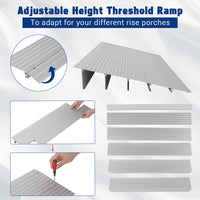 Rampa di soglia in alluminio Garvee, 2 pezzi – 34" L x 11,6" W x 2,3" H, capacità di carico di 700 libbre, per sedie a rotelle, scooter e bici elettriche