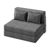 Divano letto e poltrona letto 4 in 1 Garvee, multifunzionale e confortevole, in velluto a coste grigio scuro, per soggiorno e camera degli ospiti