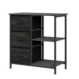 Garvee Mobile Archivio 3 Cassetti con Ripiani Aperti Supporto Stampante Struttura in Acciaio Nero per Casa e Ufficio - Nero