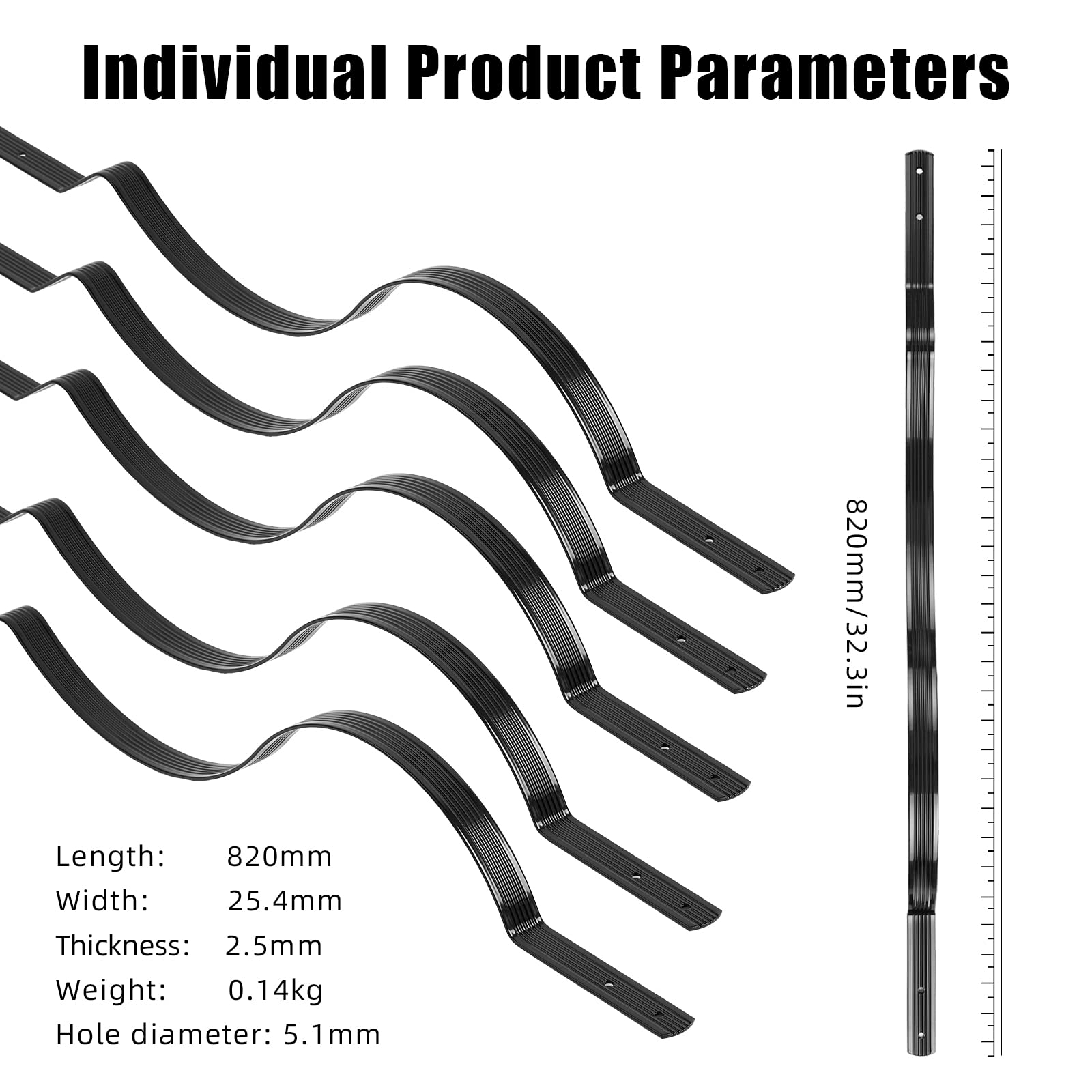 Montanti per ringhiere in alluminio Garvee - Nero opaco, perfetti per terrazze e scale, robusti e durevoli