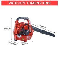 Soffiatore per foglie a benzina portatile Garvee da 28 cc, leggero e potente, per giardino, 1,1 CV, 490 CFM, nero