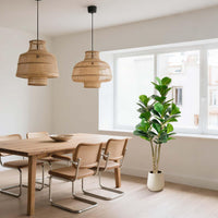 Garvee Grande albero di Banyan artificiale da 150 cm con vaso bianco per uso interno ed esterno, soggiorno, ufficio, balcone, decorazione