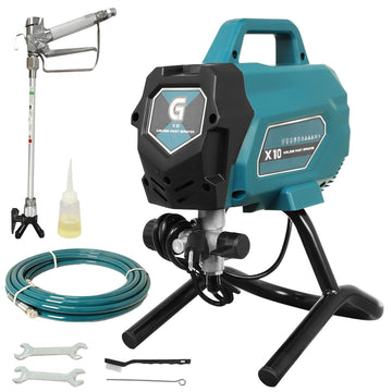 Spruzzatore di vernice airless Garvee X10 0,32 GPM 3300 PSI 750 W con asta di prolunga Kit di pulizia per casa e recinzione