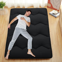 Materasso futon giapponese Garvee, matrimoniale, arrotolabile, in microfibra di cotone, di media rigidità, per campeggio e camere degli ospiti